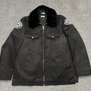 Vintage Satin Horace Black Bomber Jacket Quilt Lined USA Mens Size 42 Large